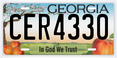GA license plate CER4330