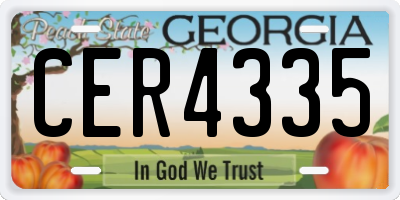 GA license plate CER4335