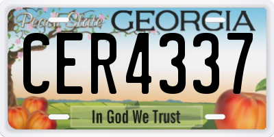 GA license plate CER4337