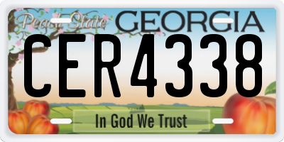 GA license plate CER4338