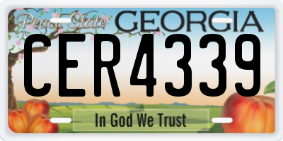 GA license plate CER4339