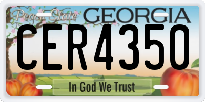 GA license plate CER4350