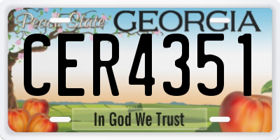 GA license plate CER4351