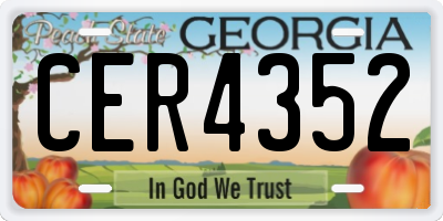 GA license plate CER4352