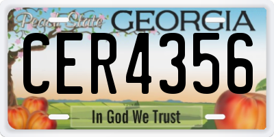 GA license plate CER4356