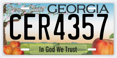 GA license plate CER4357