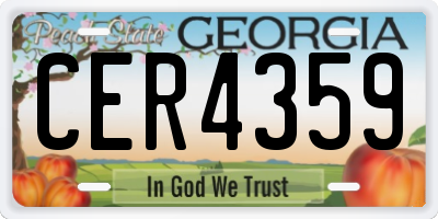 GA license plate CER4359