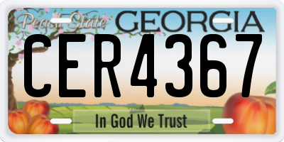 GA license plate CER4367