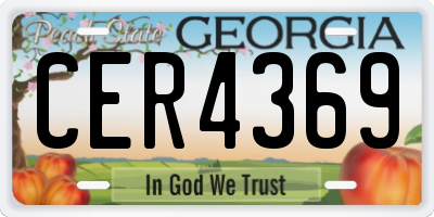 GA license plate CER4369