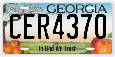 GA license plate CER4370
