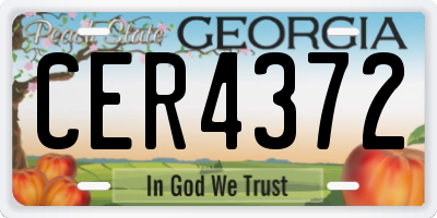 GA license plate CER4372