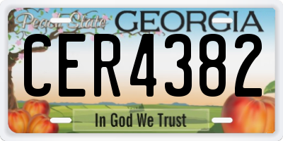 GA license plate CER4382