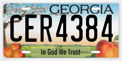 GA license plate CER4384