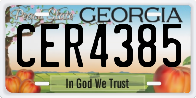 GA license plate CER4385