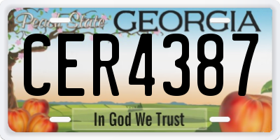 GA license plate CER4387
