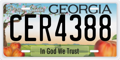 GA license plate CER4388