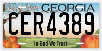GA license plate CER4389