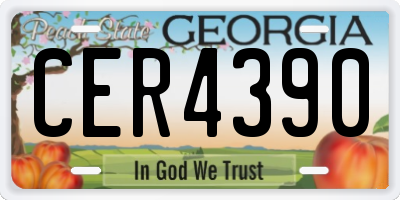 GA license plate CER4390