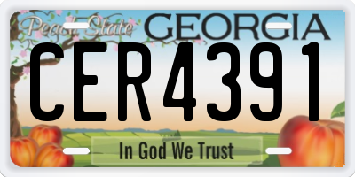 GA license plate CER4391