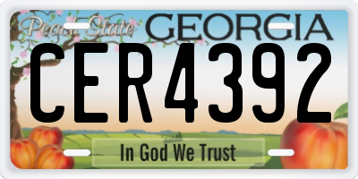 GA license plate CER4392