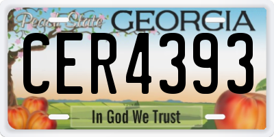 GA license plate CER4393