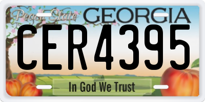 GA license plate CER4395