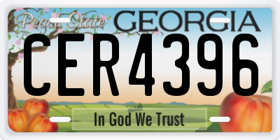 GA license plate CER4396