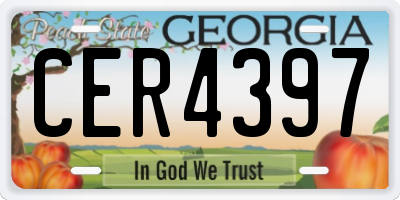 GA license plate CER4397