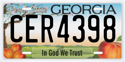 GA license plate CER4398