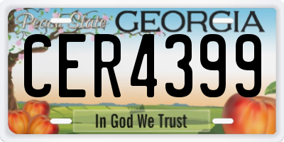 GA license plate CER4399