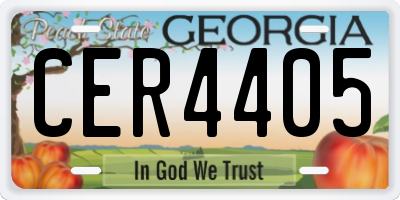 GA license plate CER4405