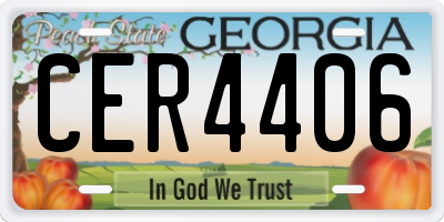 GA license plate CER4406