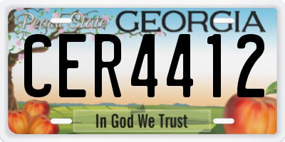 GA license plate CER4412