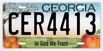 GA license plate CER4413