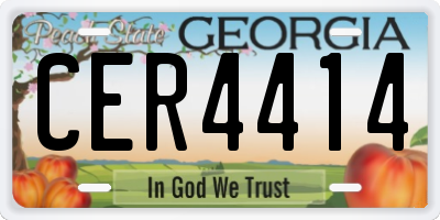 GA license plate CER4414