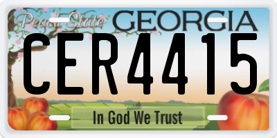 GA license plate CER4415