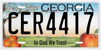 GA license plate CER4417