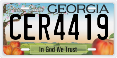 GA license plate CER4419