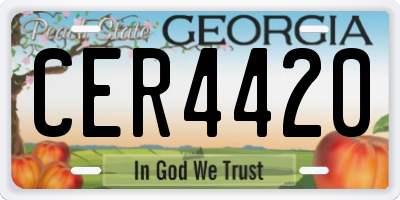 GA license plate CER4420