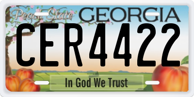 GA license plate CER4422