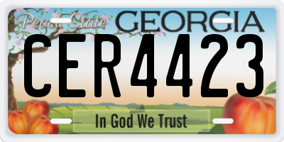 GA license plate CER4423