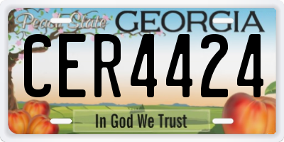 GA license plate CER4424