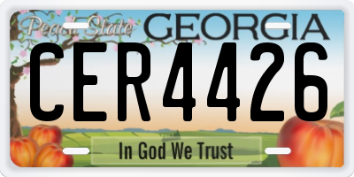 GA license plate CER4426