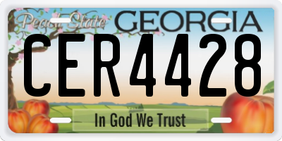 GA license plate CER4428