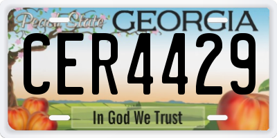 GA license plate CER4429