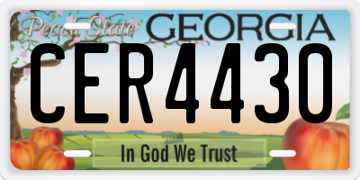 GA license plate CER4430