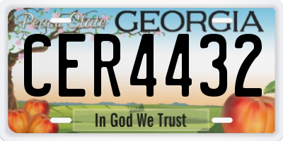 GA license plate CER4432