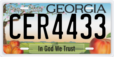 GA license plate CER4433