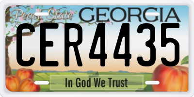 GA license plate CER4435