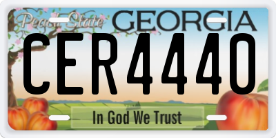 GA license plate CER4440